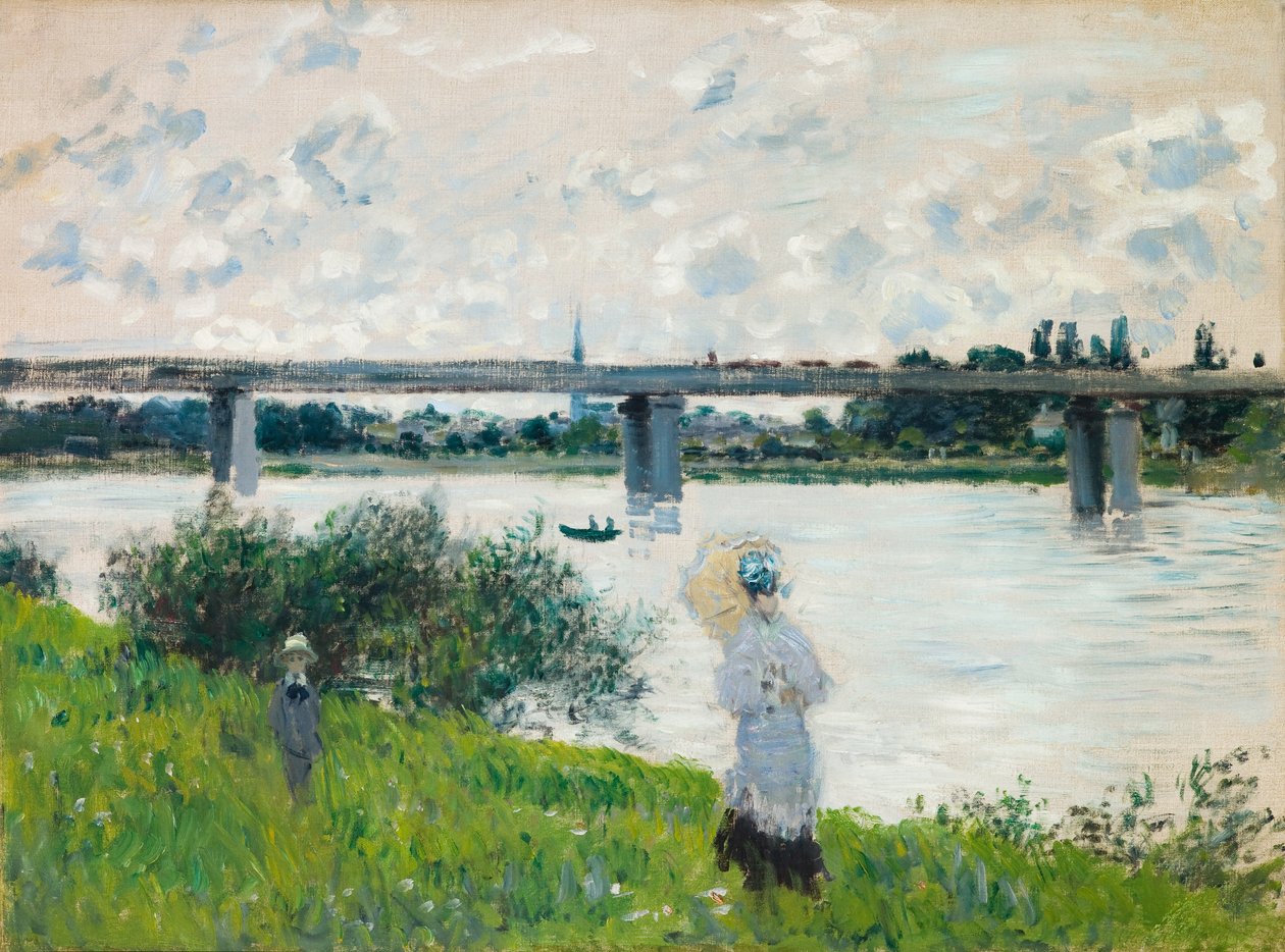 El paseo marítimo con el puente del ferrocarril, Argenteuil de Claude Monet