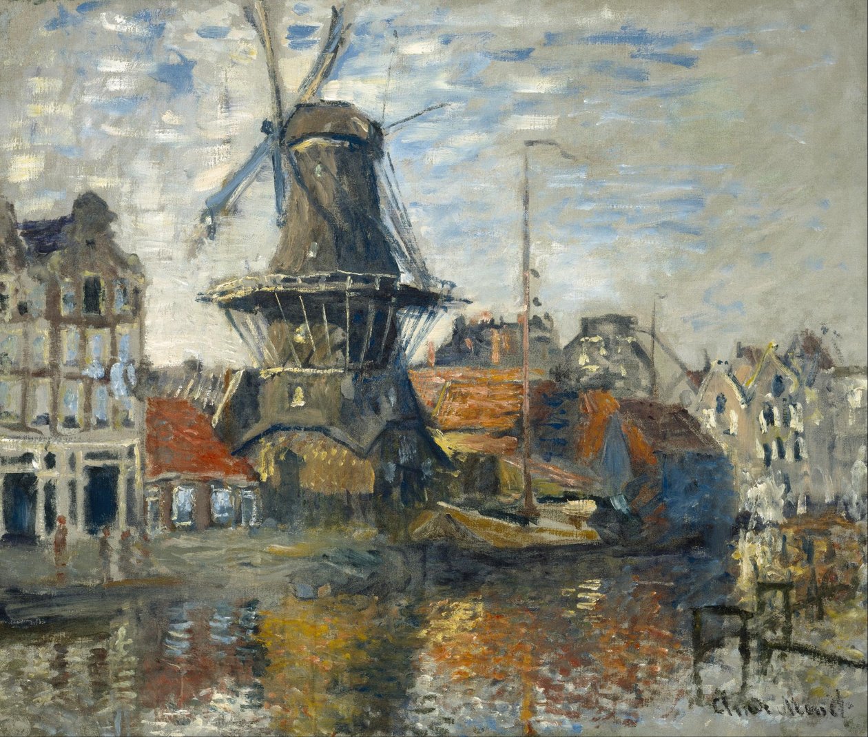 El molino de viento del canal Onbekende Gracht, Ámsterdam de Claude Monet