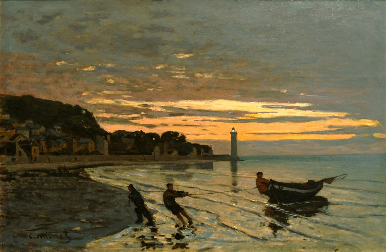 Remolcar un barco, Honfleur de Claude Monet