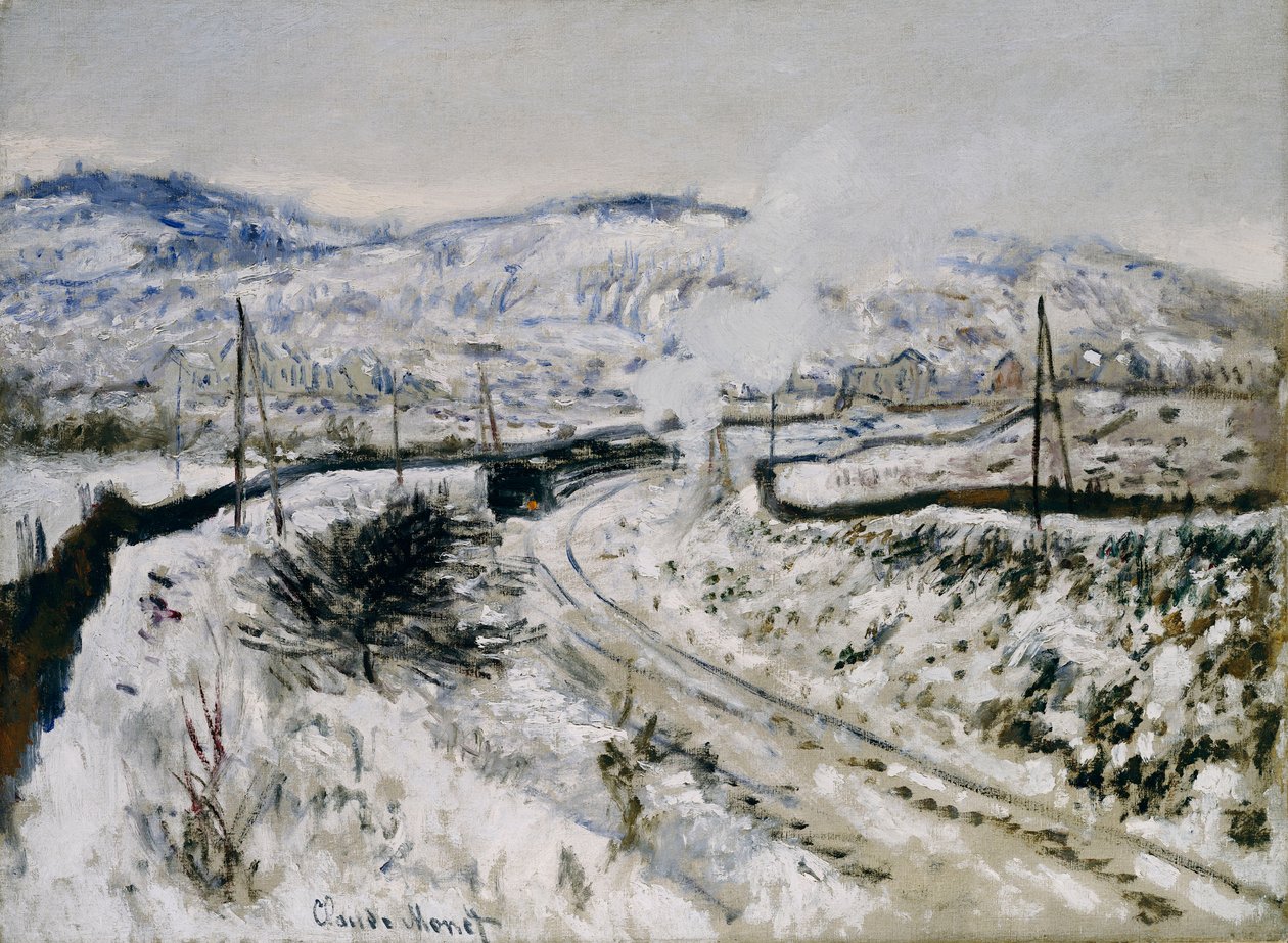 Tren en la Nieve en Argenteuil de Claude Monet