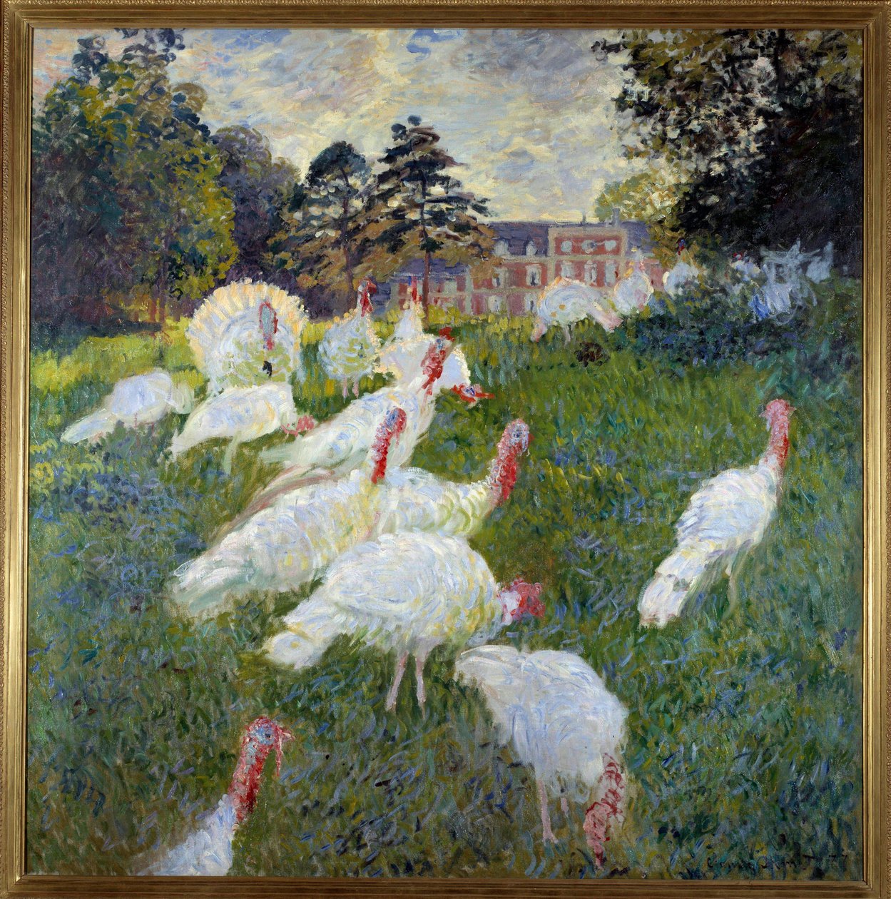 Pavos (Vista del castillo de Rottembourg en Montgeron) de Claude Monet
