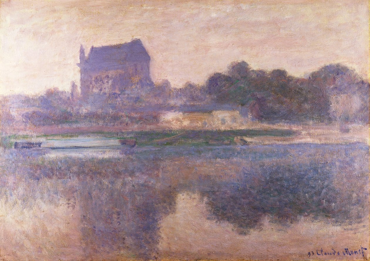 Iglesia de Vernon en la Niebla de Claude Monet