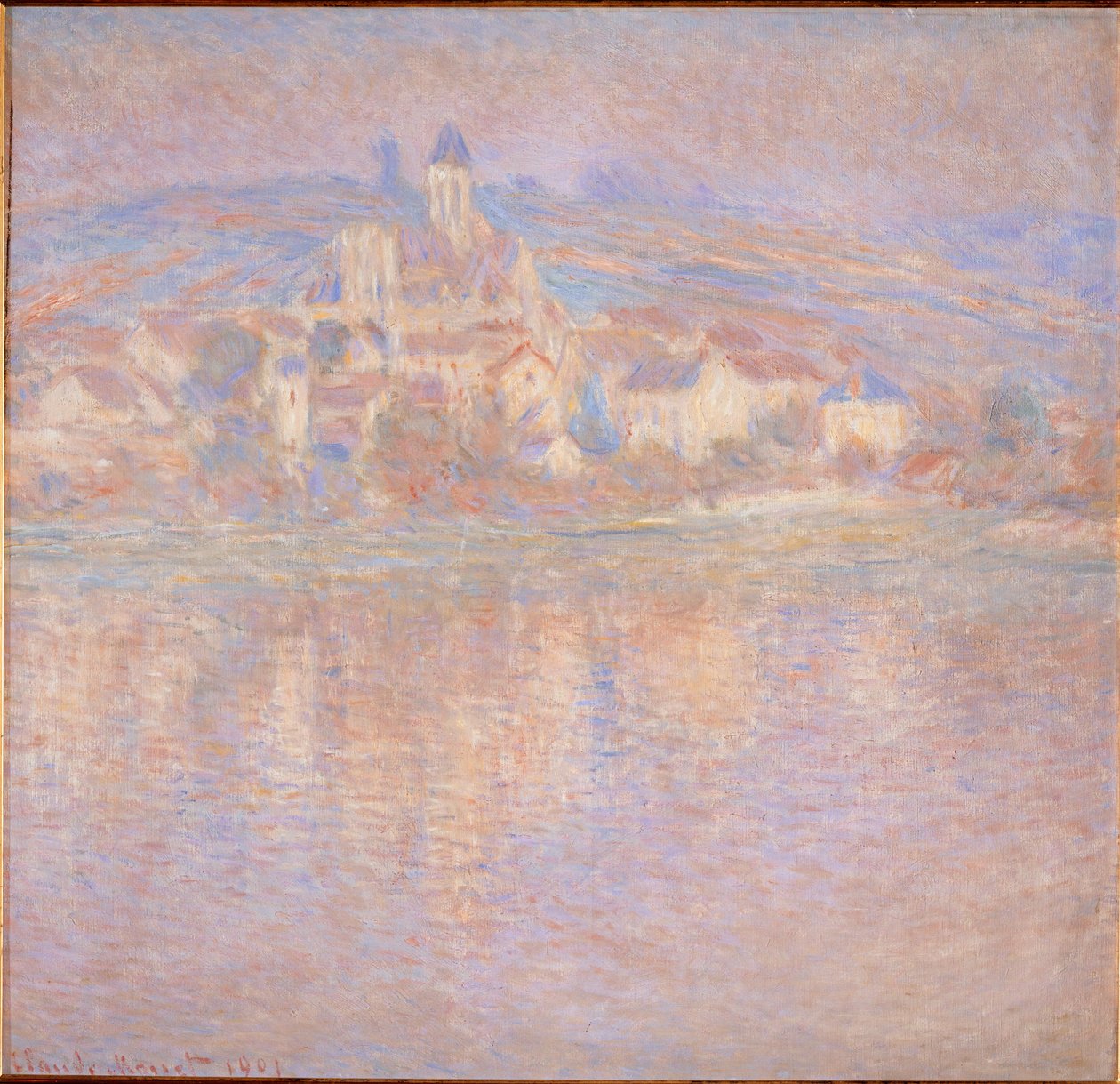 Vetheuil, puesta de sol (pintura sobre lienzo) de Claude Monet