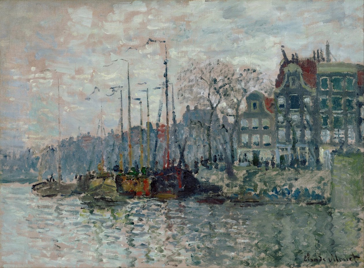 Vista de la Prins Hendrikkade y el Kromme Waal en Ámsterdam de Claude Monet