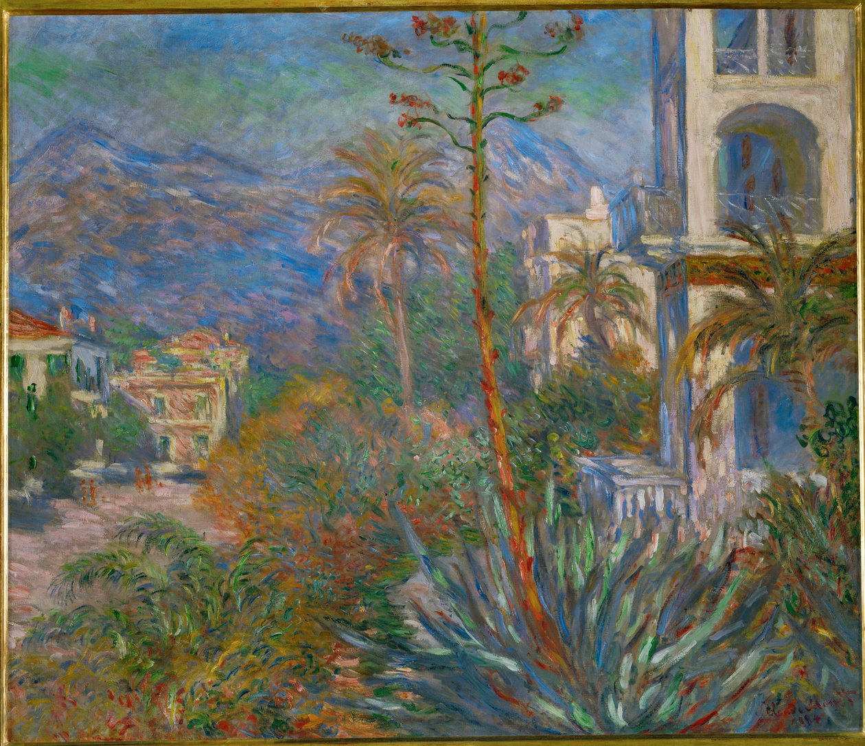 Villas en Bordighera, Italia (óleo sobre lienzo) de Claude Monet