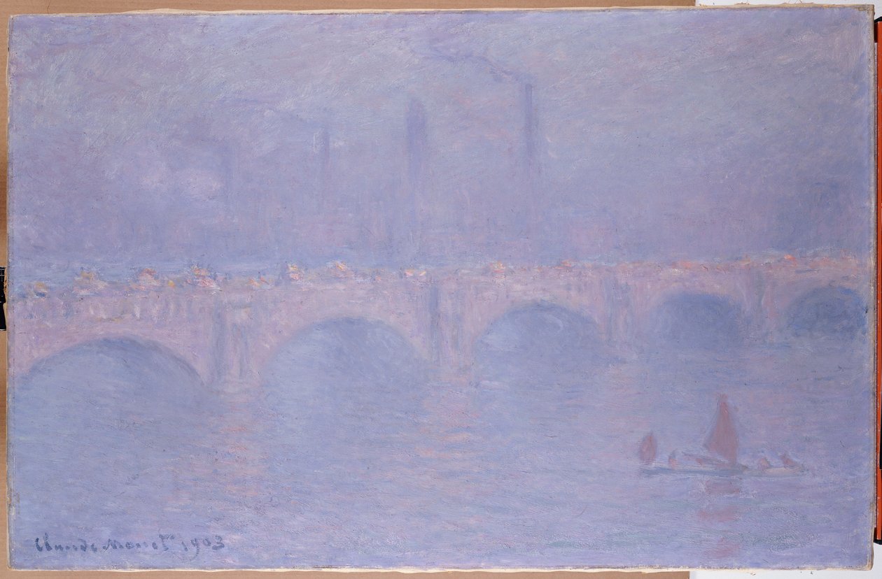 Puente de Waterloo, sol brumoso de Claude Monet