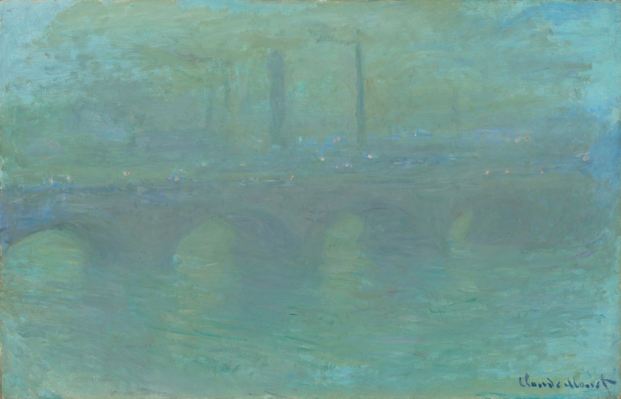 Puente de Waterloo, Londres, al anochecer de Claude Monet