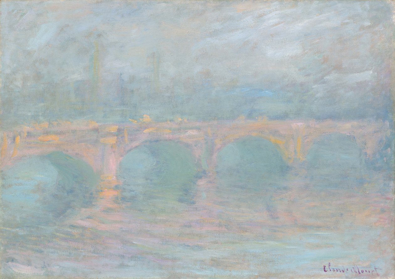 Puente de Waterloo, Londres, al atardecer de Claude Monet
