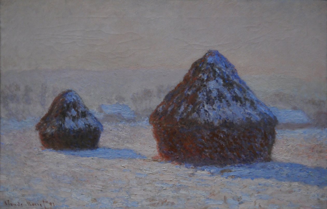 Montones de Trigo, Efecto de Nieve, Mañana de Claude Monet
