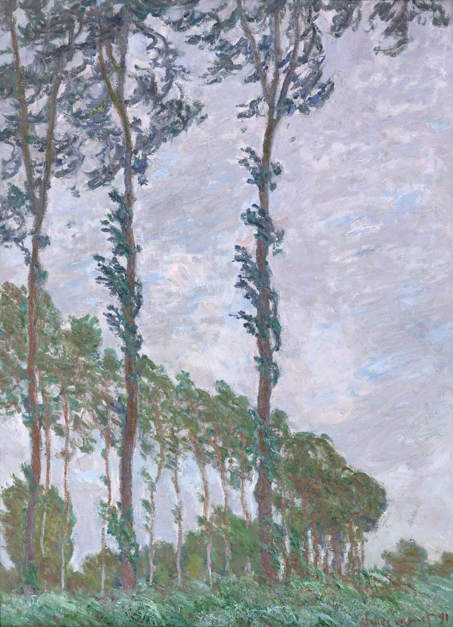 Efecto del viento, Serie de Los álamos, 1891 de Claude Monet