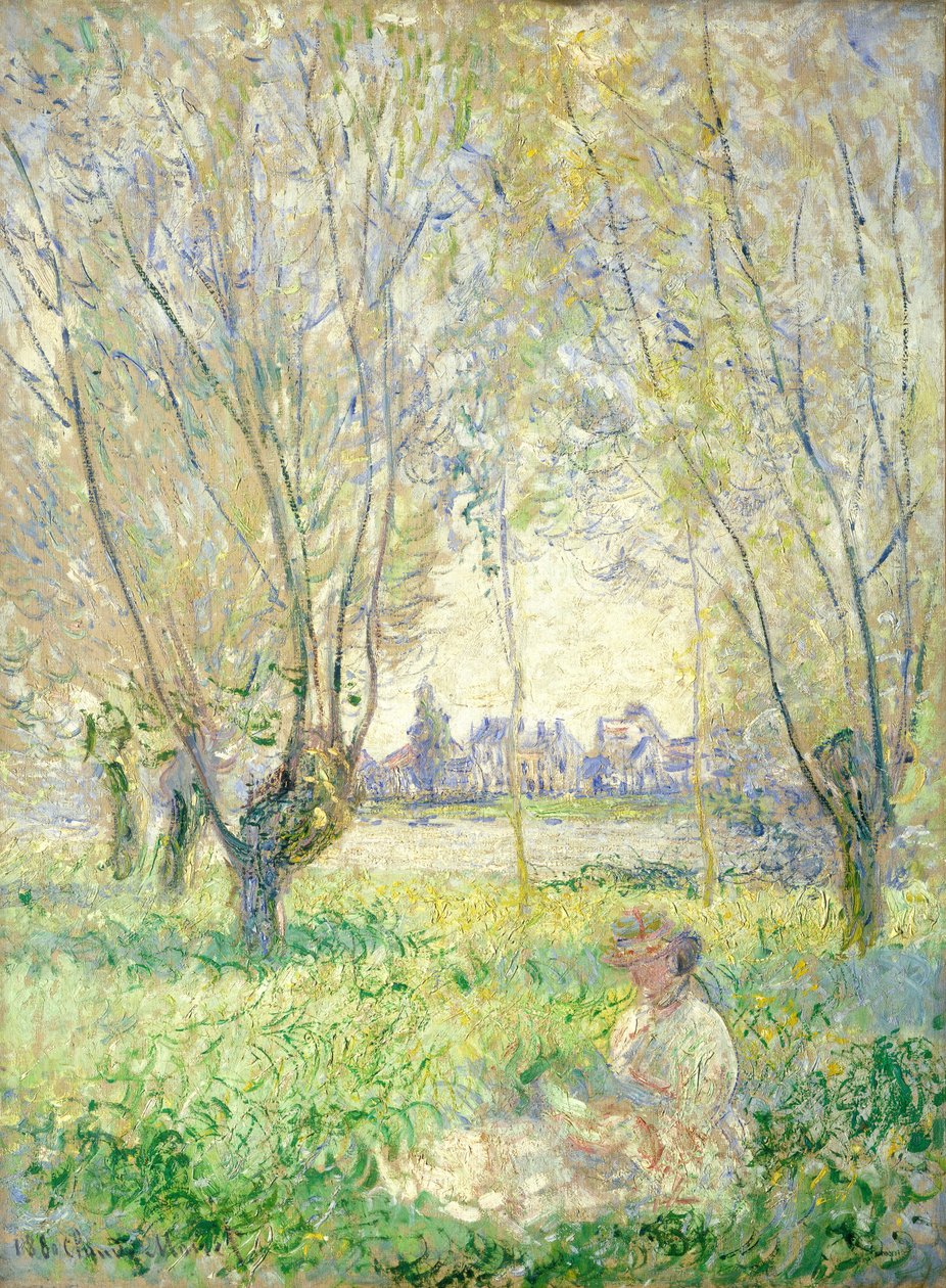 Mujer sentada bajo los sauces de Claude Monet