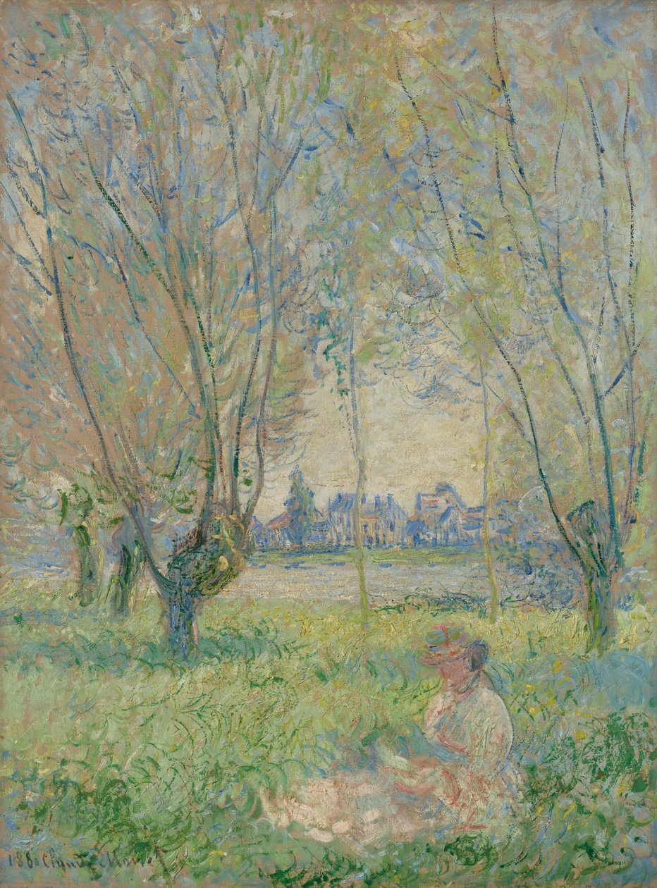 Mujer sentada bajo los sauces de Claude Monet