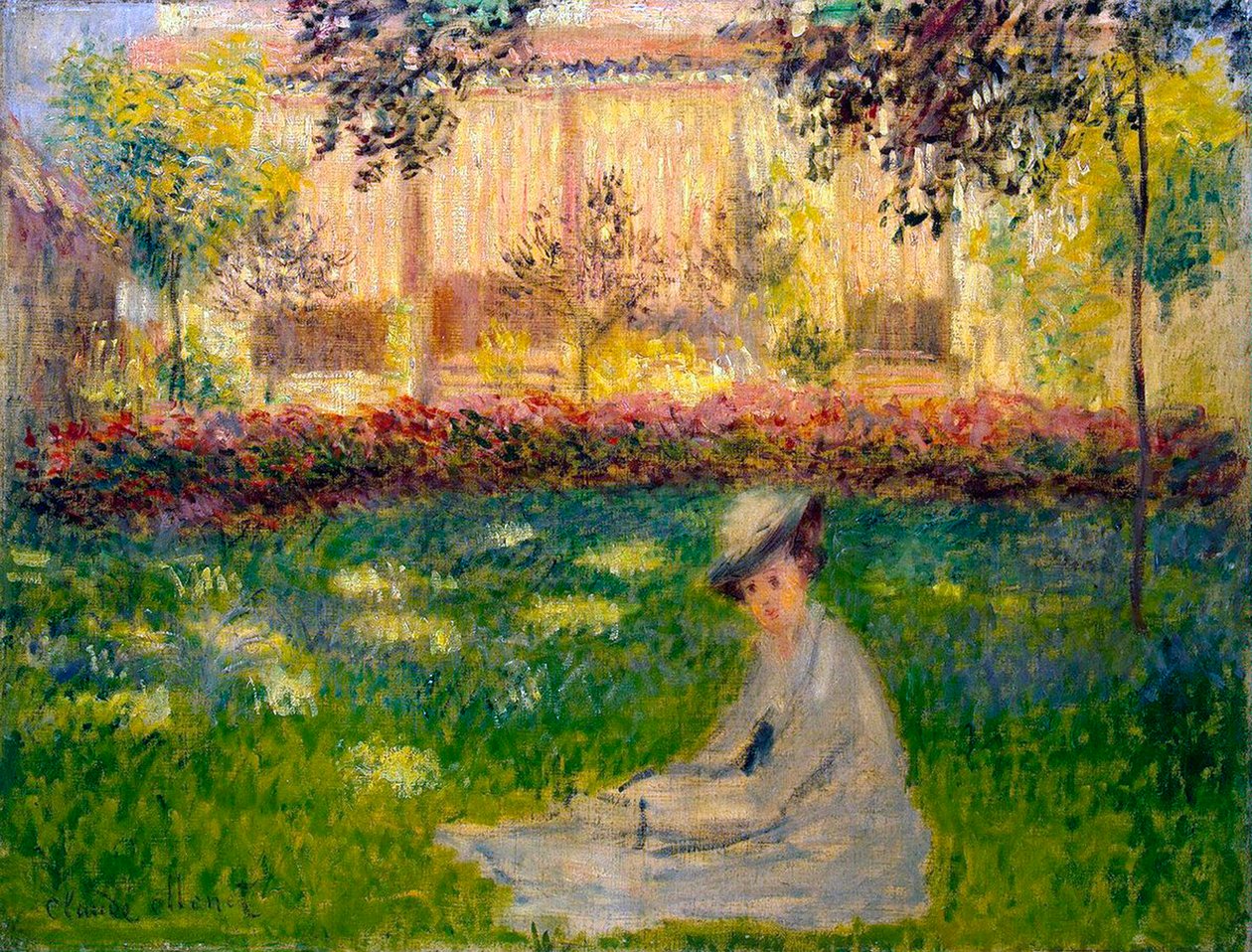 Mujer en un jardín, 1876 de Claude Monet