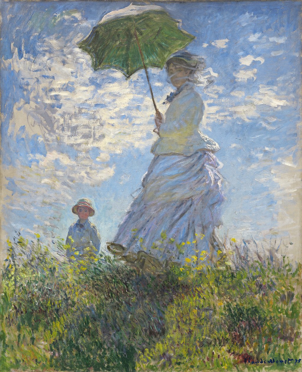 Mujer con sombrilla - Madame Monet y su hijo de Claude Monet