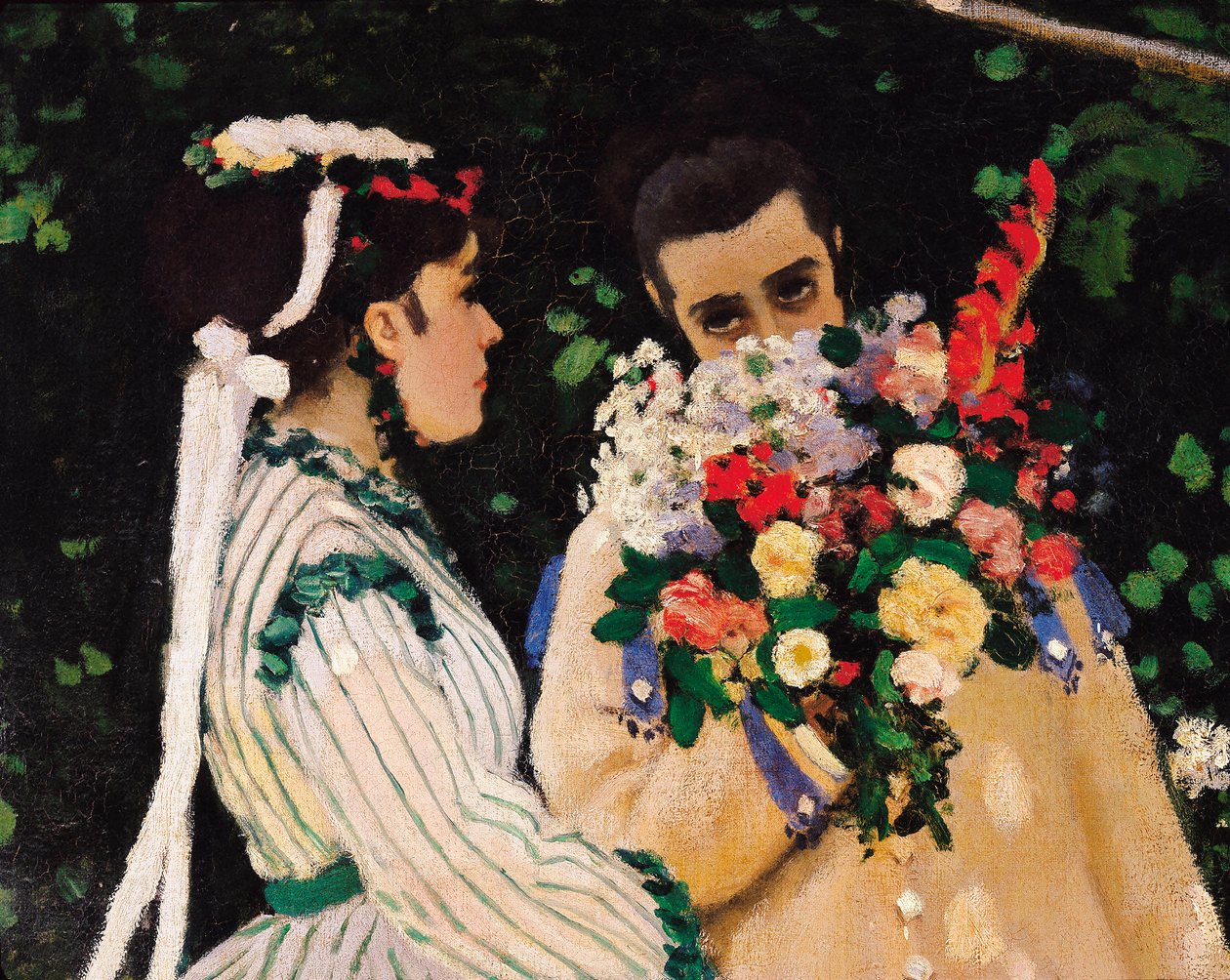 Mujeres en el jardín, detalle, c.1866 de Claude Monet