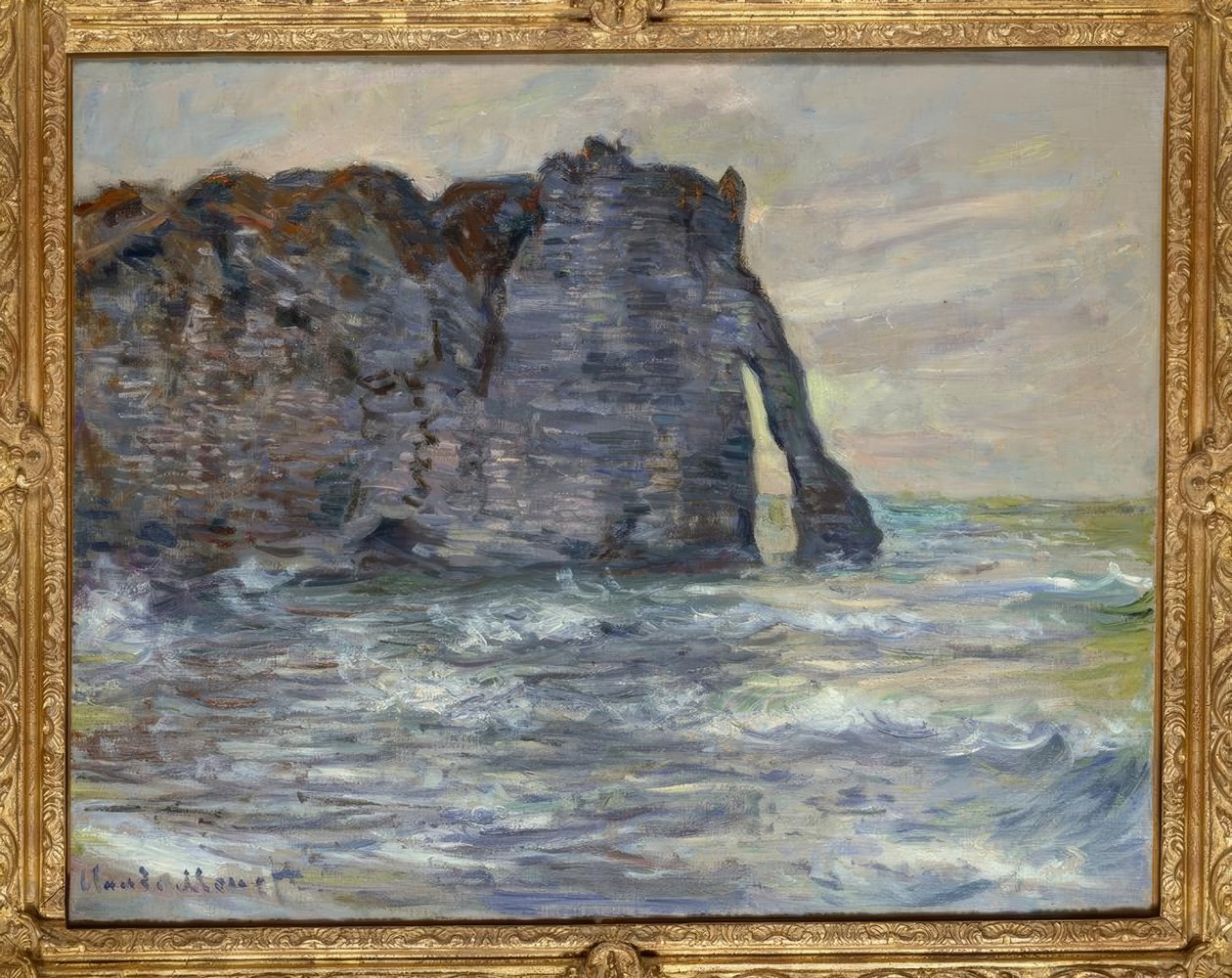 Étretat, acantilado y puerta de Aval de Claude Monet
