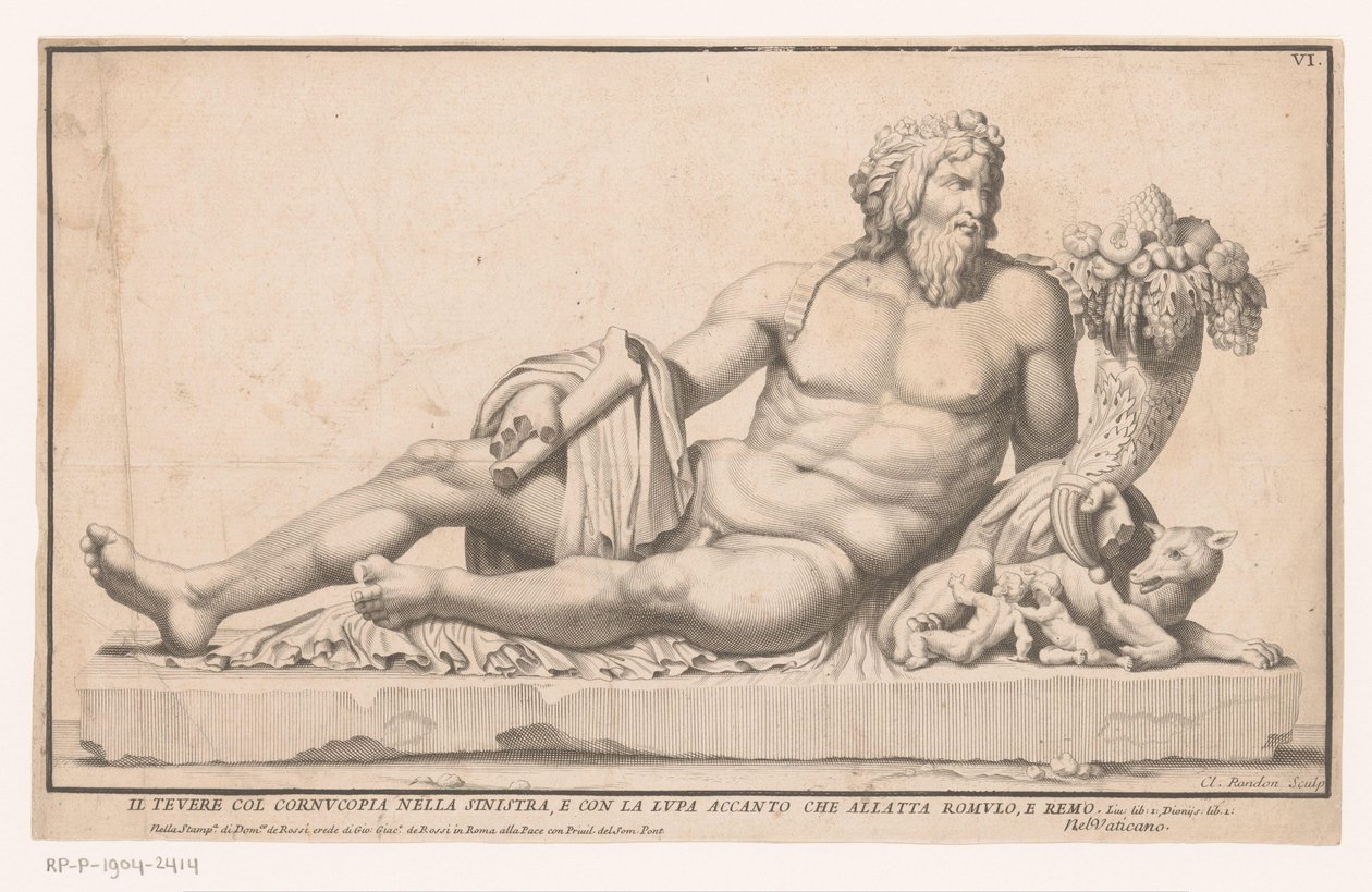 Personificación del Tíber Estatuas antiguas (título de la serie) de Claude Randon