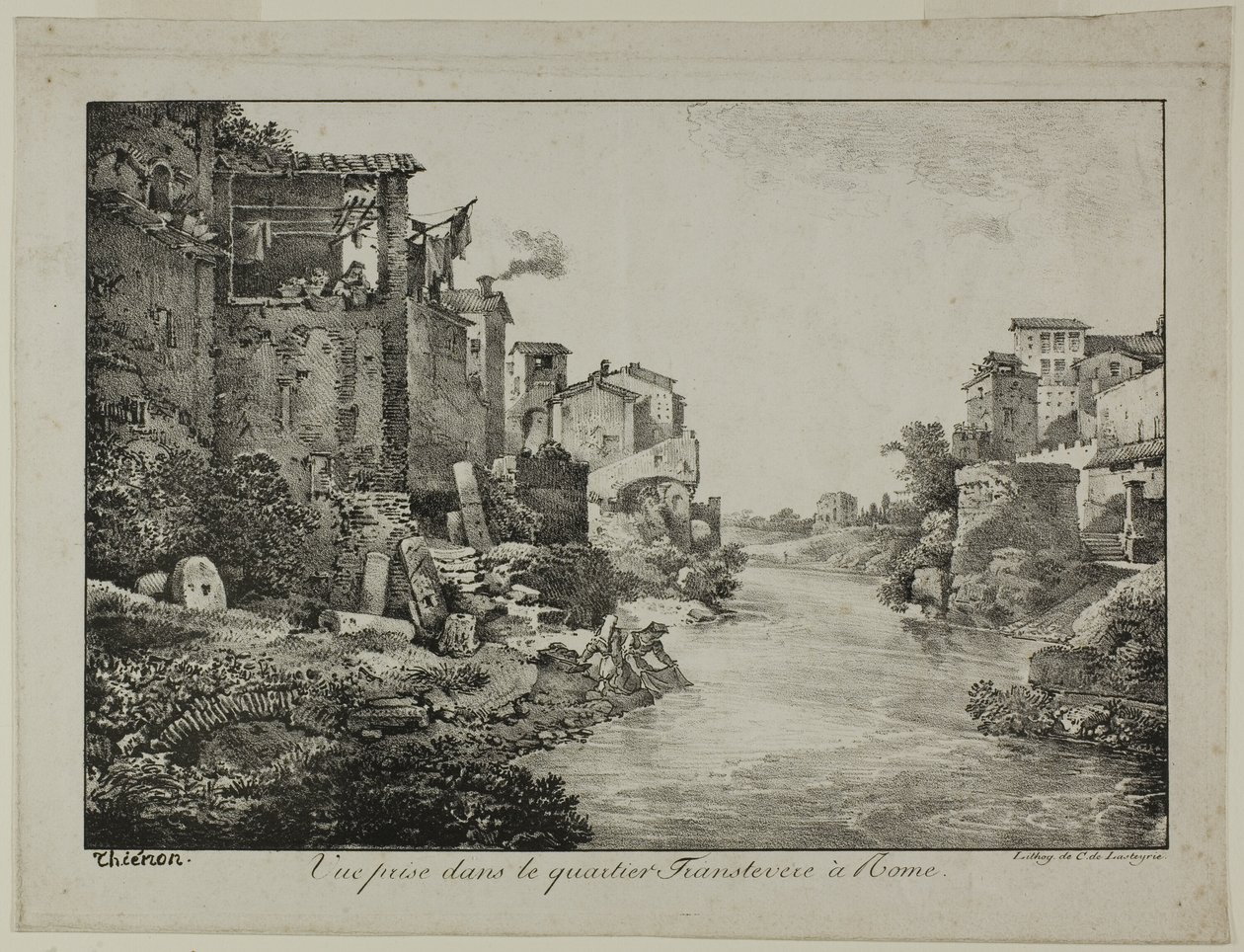 Vista en el barrio de Trastevere, Roma de Claude Thienon