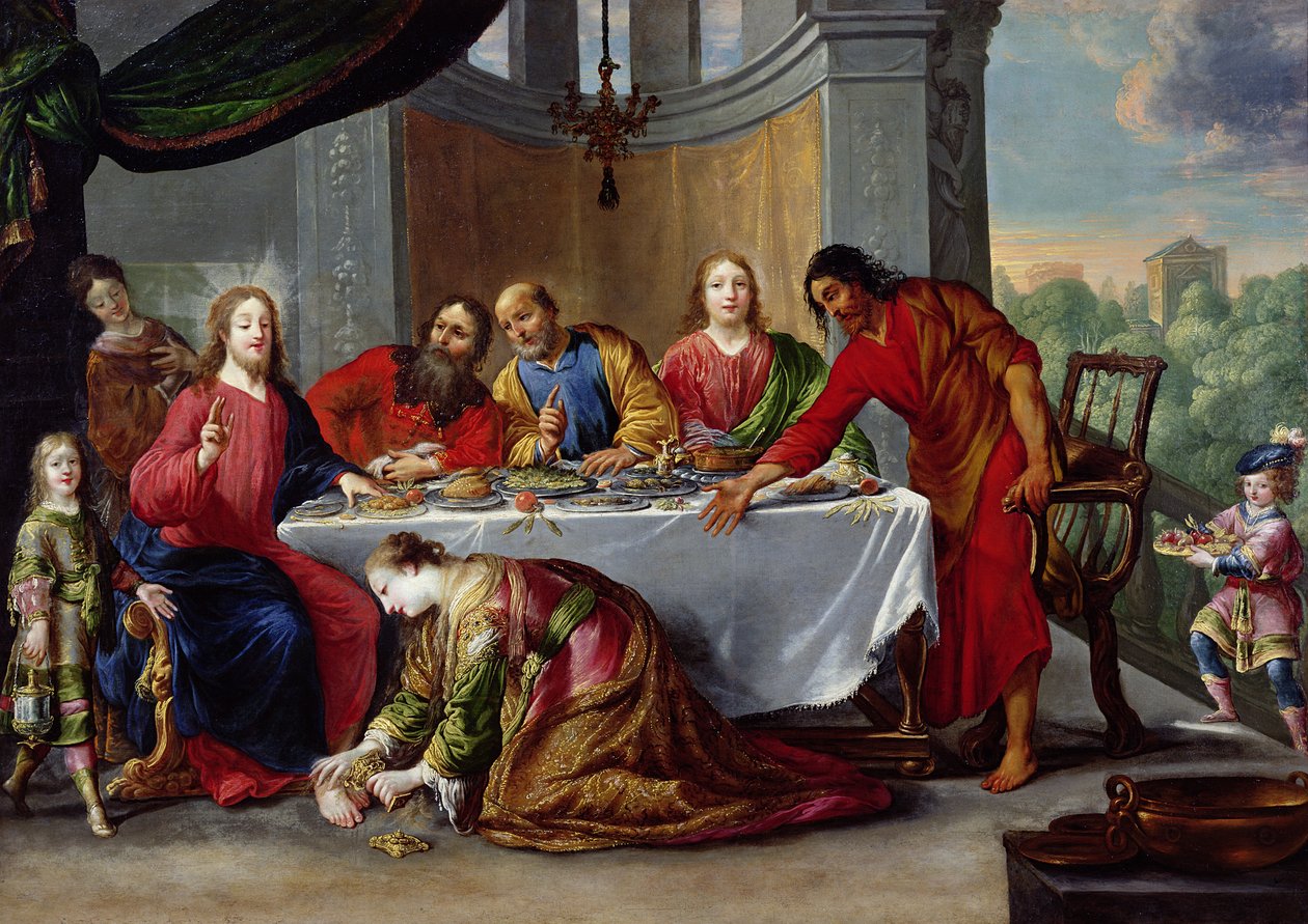 Cristo en la casa de Simón el Fariseo, c.1635 de Claude Vignon