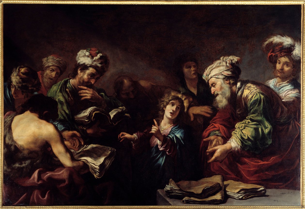 Jesús entre los doctores de Claude Vignon