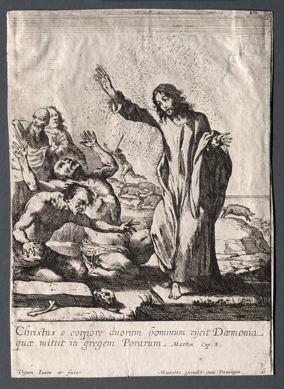 Los Milagros de Jesucristo: Cristo Liberando al Poseído de Claude Vignon