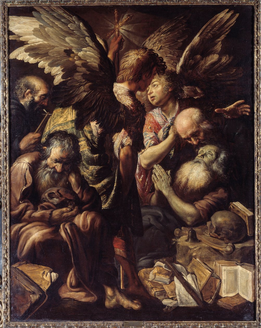 La muerte de San Antonio (San Antonio el Grande, 250/51-356) (o San Antonio el Ermitaño o San Antonio el Abad) de Claude Vignon