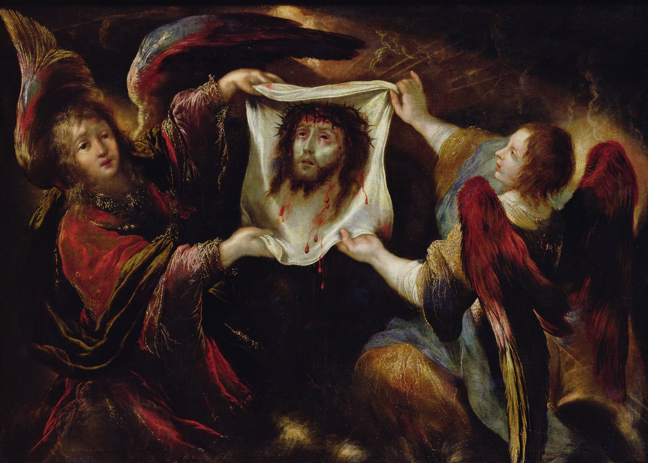 Dos Ángeles Presentando el Santo Rostro de Claude Vignon