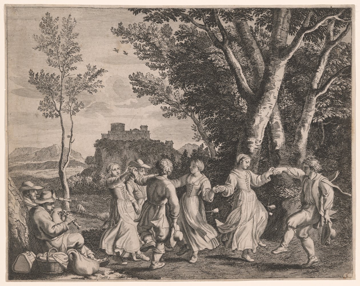 La danza, lámina 6 de Pastorales de Claudine Bouzonnet Stella
