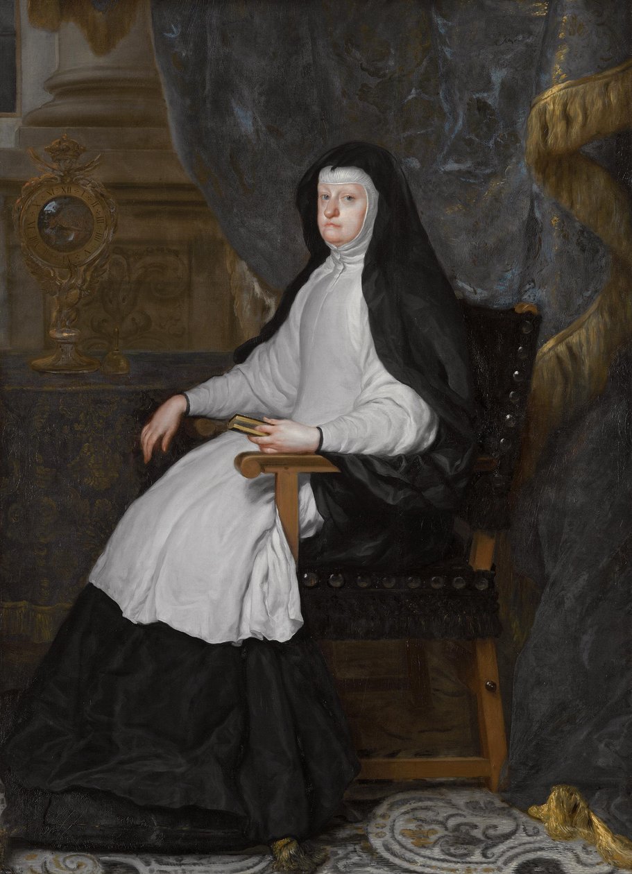 Alemán: Maria Anna von Österreich, Gemahlin König Philipps IV von Spanien, als Witwe Mariana de Austria, Consorte del Rey Felipe IV de España, como Viuda de Claudio Coello