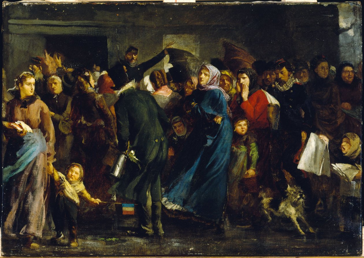La cola en la carnicería en 1871, ca. 1871 (óleo sobre lienzo) de Clément Auguste Andrieux