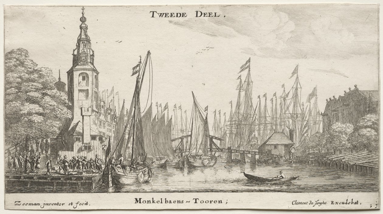Varios Barcos y Vistas de Ámsterdam (Verscheÿde Schepen en Gesichten van Amstelredam), Parte II de Clement de Jonghe
