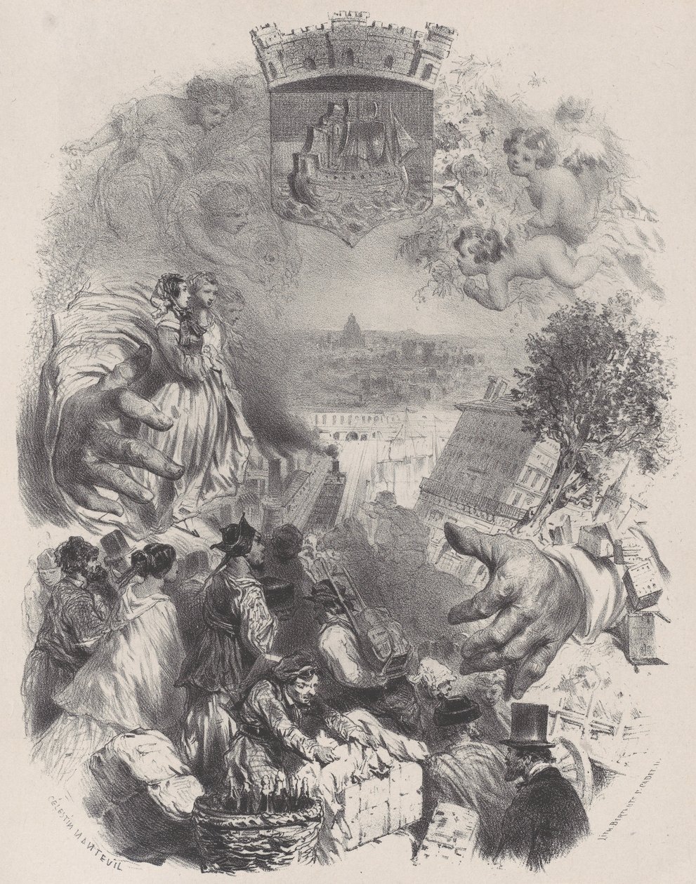 Página de Título para Les Artistes Anciens & Modernes, Vol. IX, ca. 1848-62 de Célestin Nanteuil