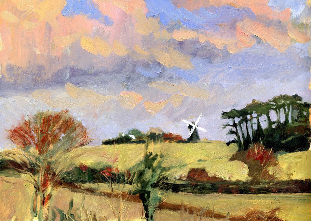 Molino de Viento al Atardecer de Clive Metcalfe