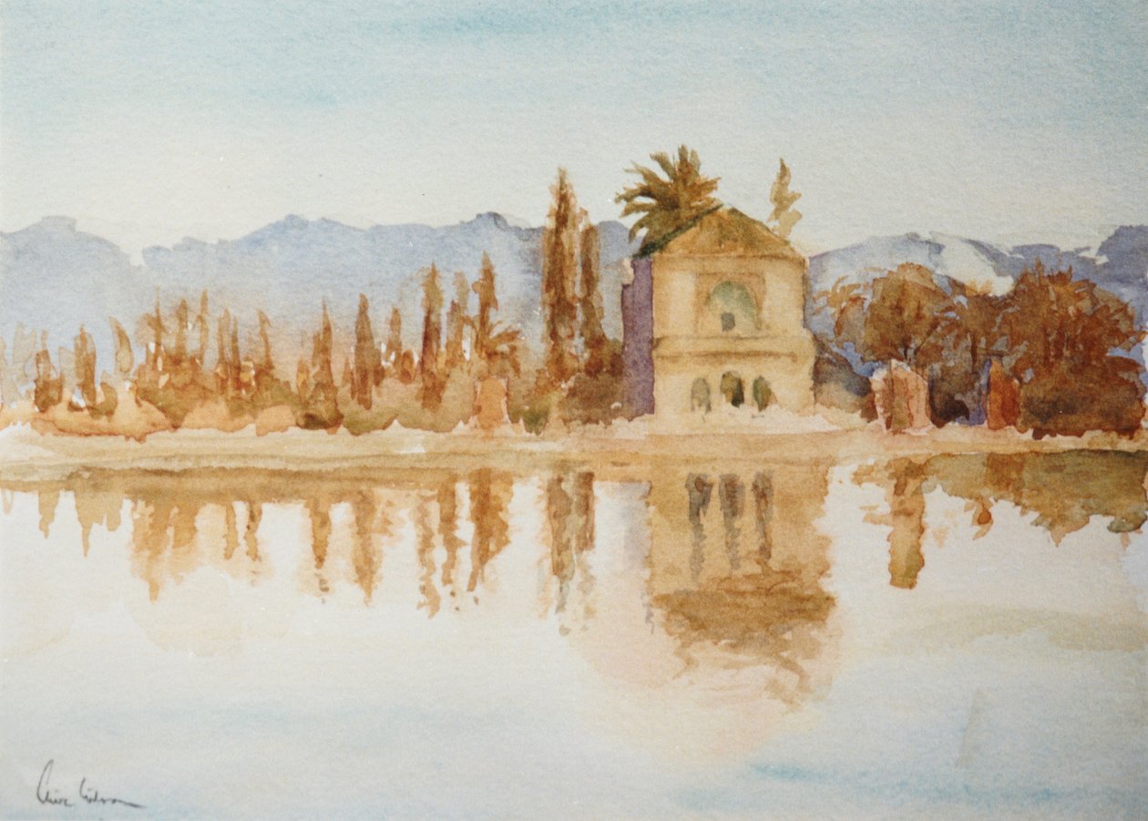 Menara, puesta de sol, 2000 (acuarela) de Clive Wilson