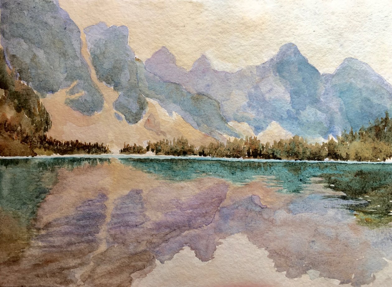 Moraine Lake (2), 2015 (acuarela) de Clive Wilson
