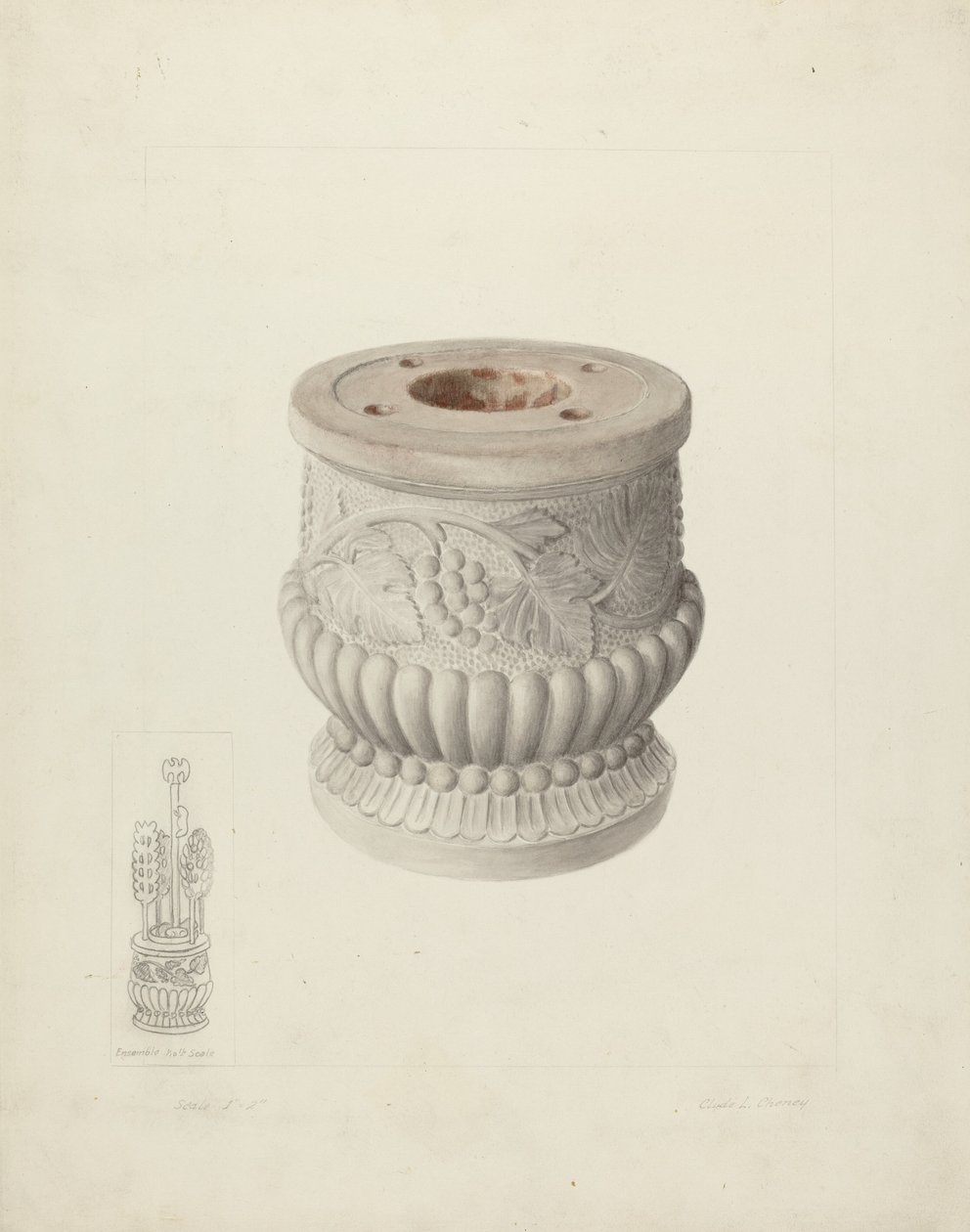 Urna de piedra tallada de Clyde L. Cheney