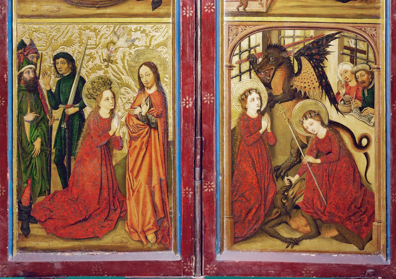 La leyenda de Santa Margarita, altar del convento de Santa Magdalena de Estrasburgo de Coburg Master