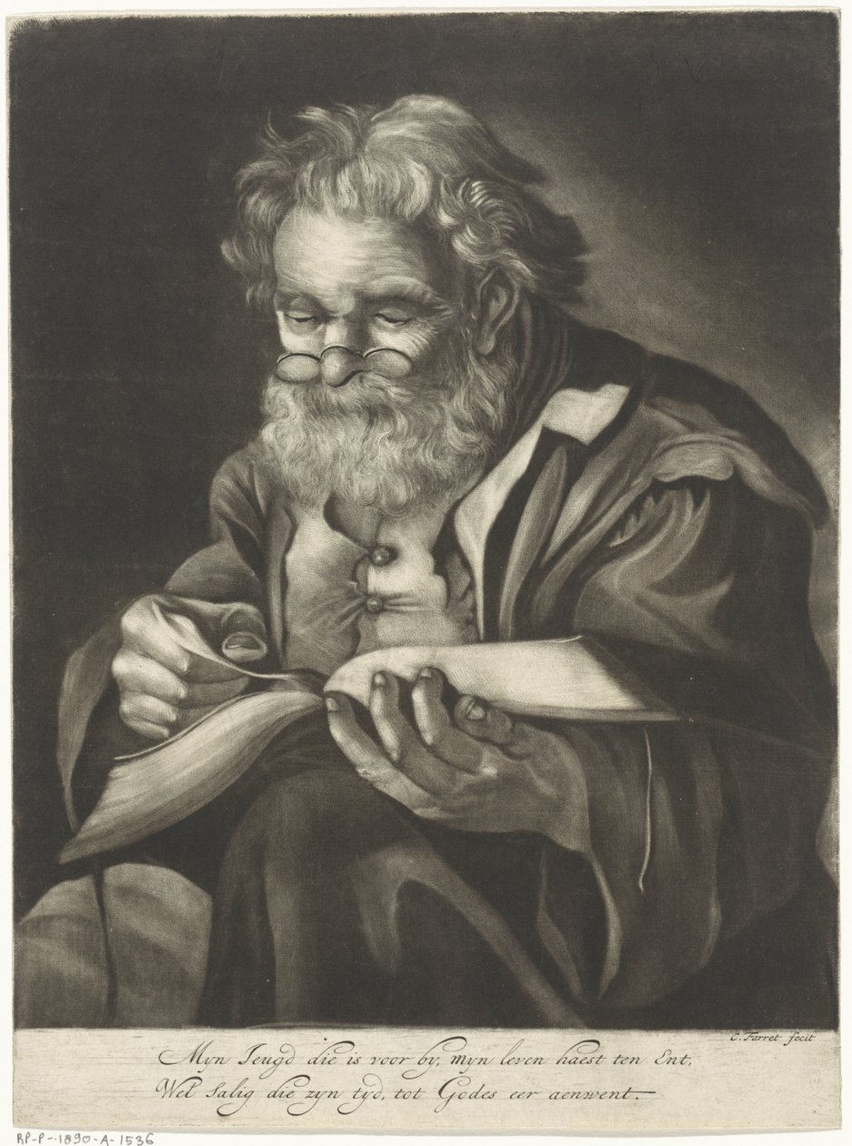 Lectura del anciano de Coenraad Farret
