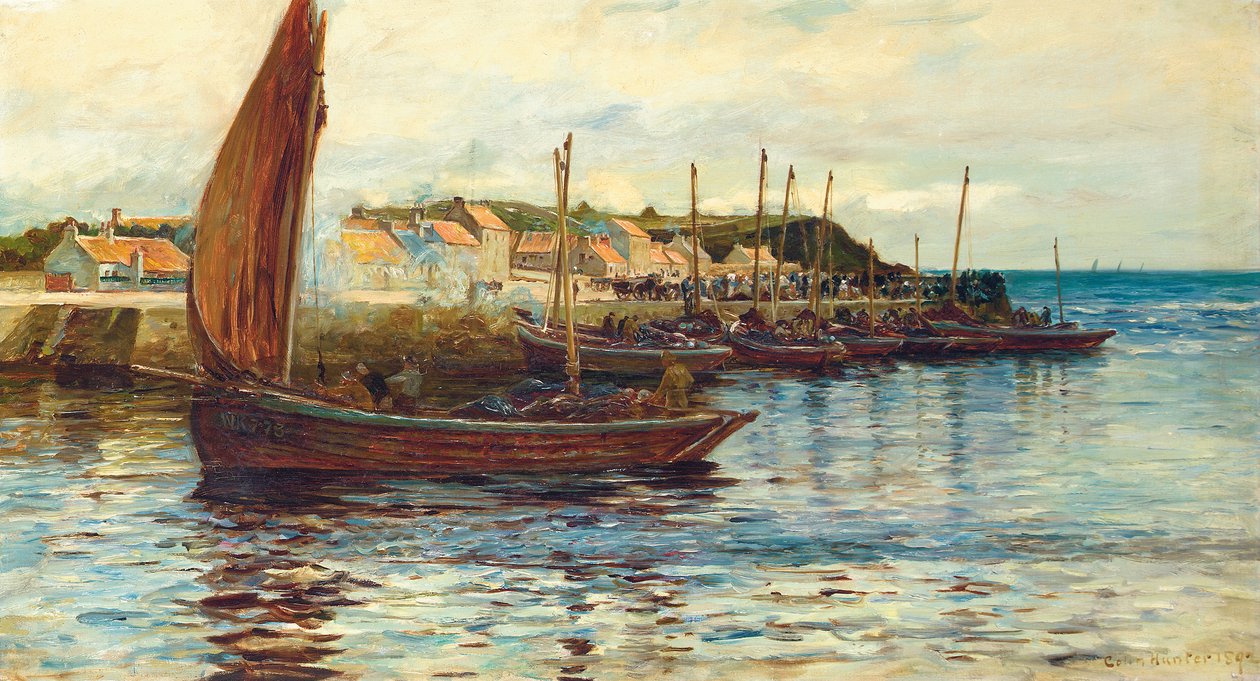 Embarcaciones en el puerto de Oban, 1892 de Colin Hunter