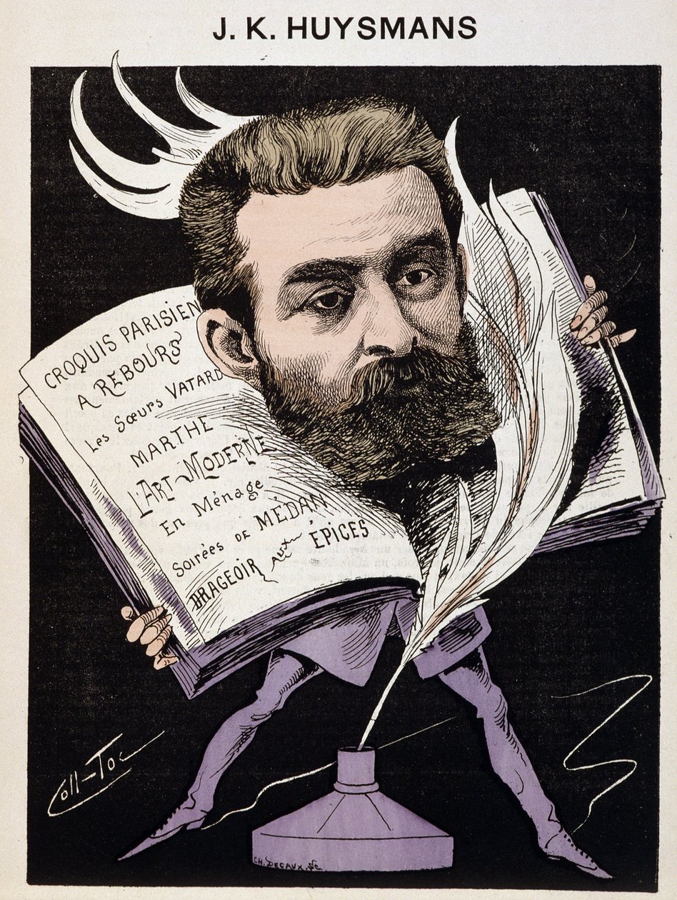 Caricatura de Joris Karl Huysmans (1848-1907) - en "Los hombres de hoy" de Coll Toc