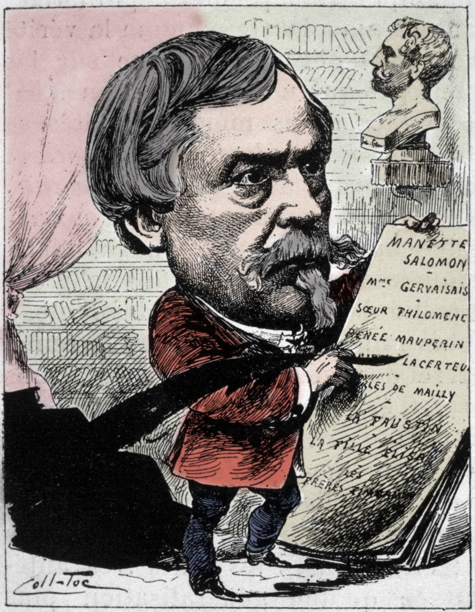 Caricatura que representa al escritor Edmond de Goncourt (1822-1896) de "Los hombres de hoy" Dibujo de Coll-Toc (Collignon y Tocqueville). 1892 de Coll Toc