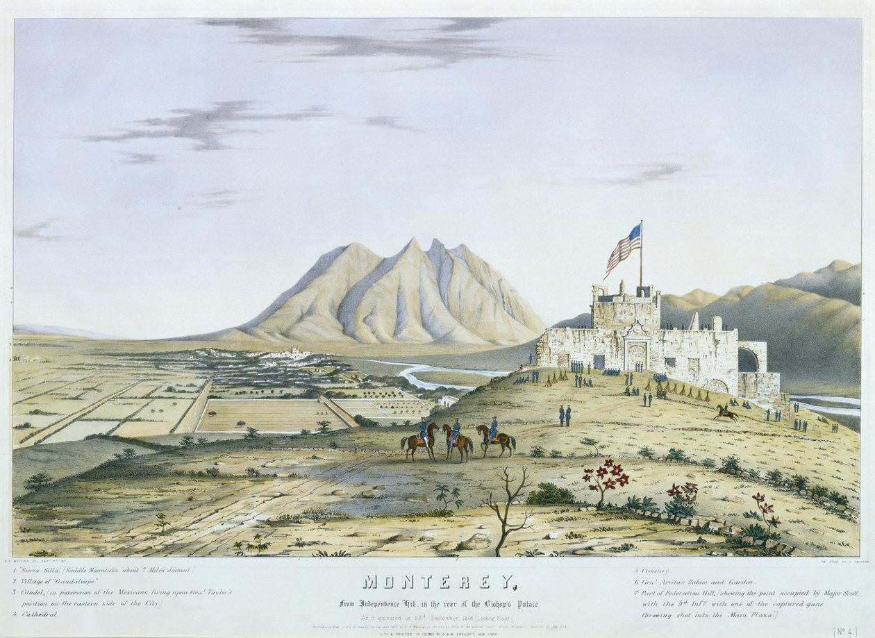 Monterey, desde Independence Hill, en la parte trasera del Palacio del Obispo. Como apareció el 23 de septiembre de Colonel Daniel (after) Whiting Powers