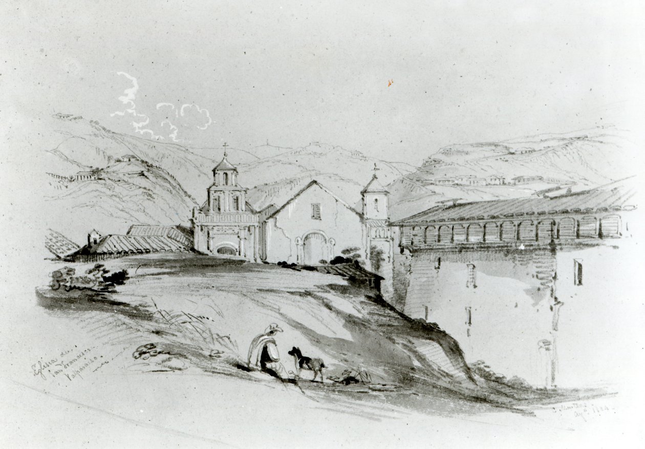 La Iglesia de San Francisco, Valparaíso, 1834 de Conrad Martens