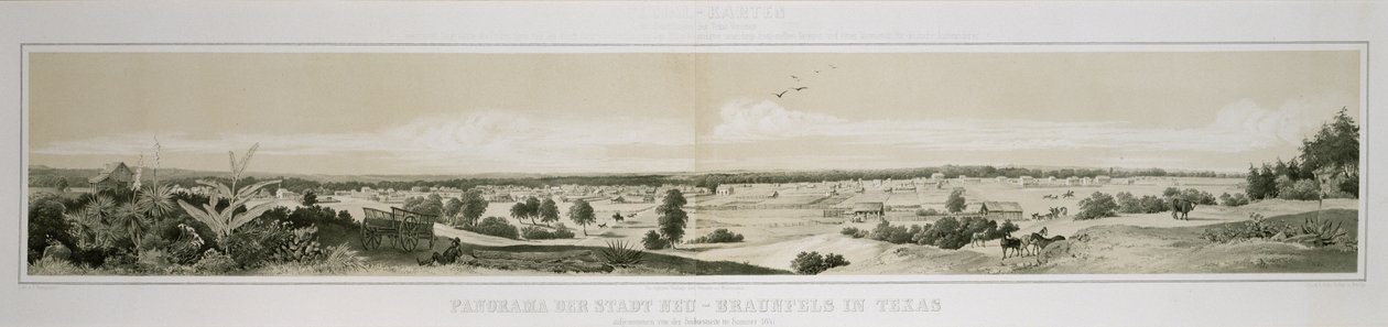 Panorama Der Stadt Neu-Braunfels In Texas aufgenommen von der Südwestseite im Sommer 1847 de Conrad Caspar (after) Rordorf