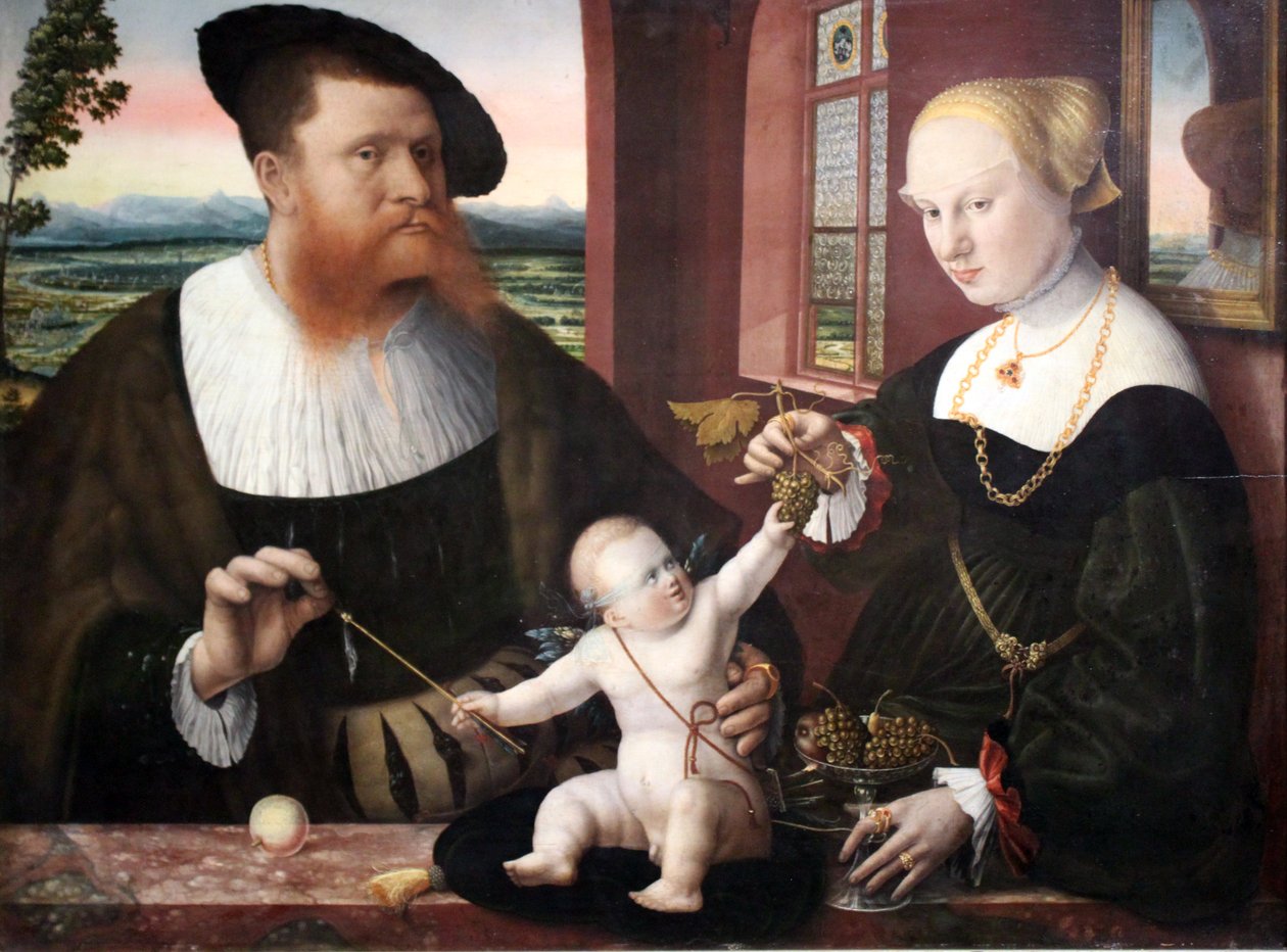 Retrato doble de Justinian von Holzhausen y su esposa Anna, de soltera Fürstenberg de Conrad Faber von Kreuznach