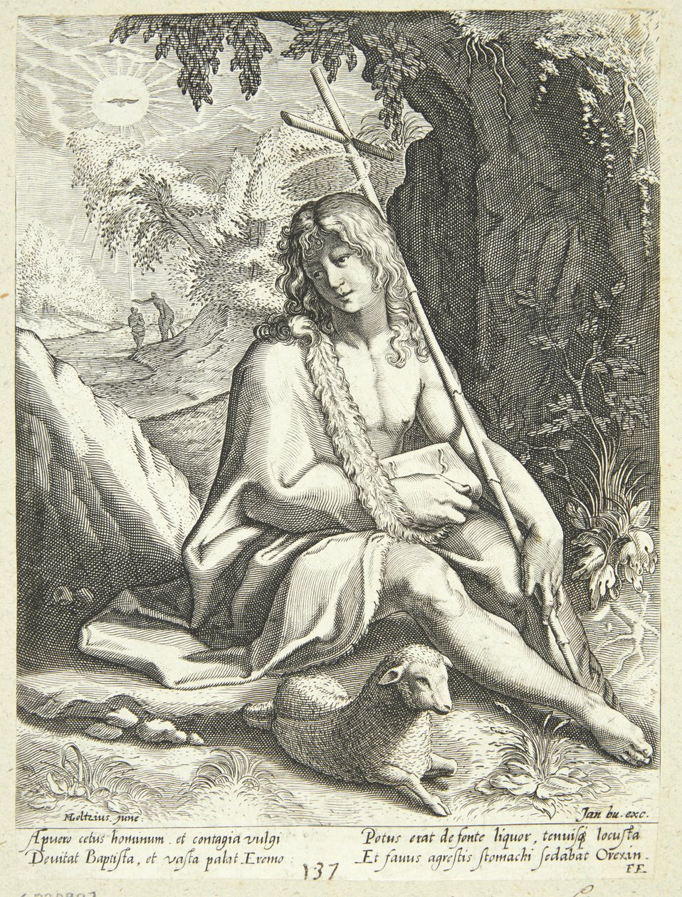 Juan el Bautista en el desierto de Conrad Goltzius