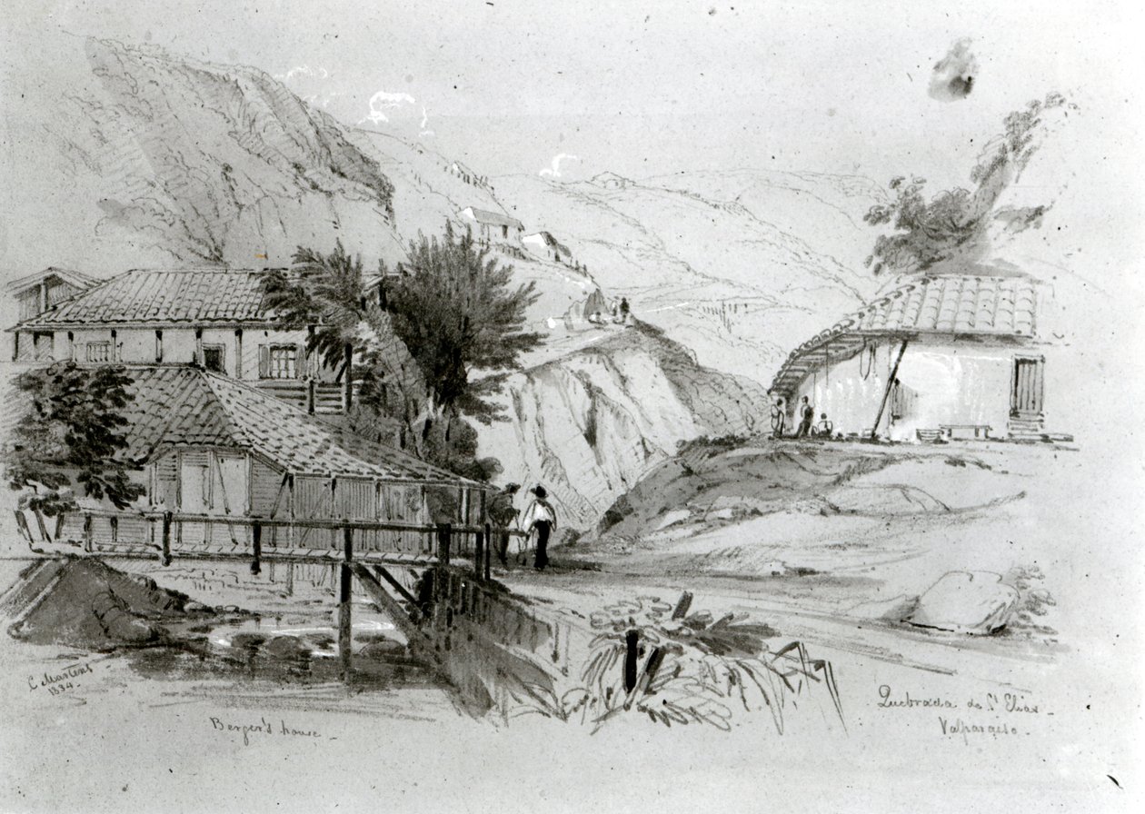Casa de Berger, Valparaíso, 1834 de Conrad Martens