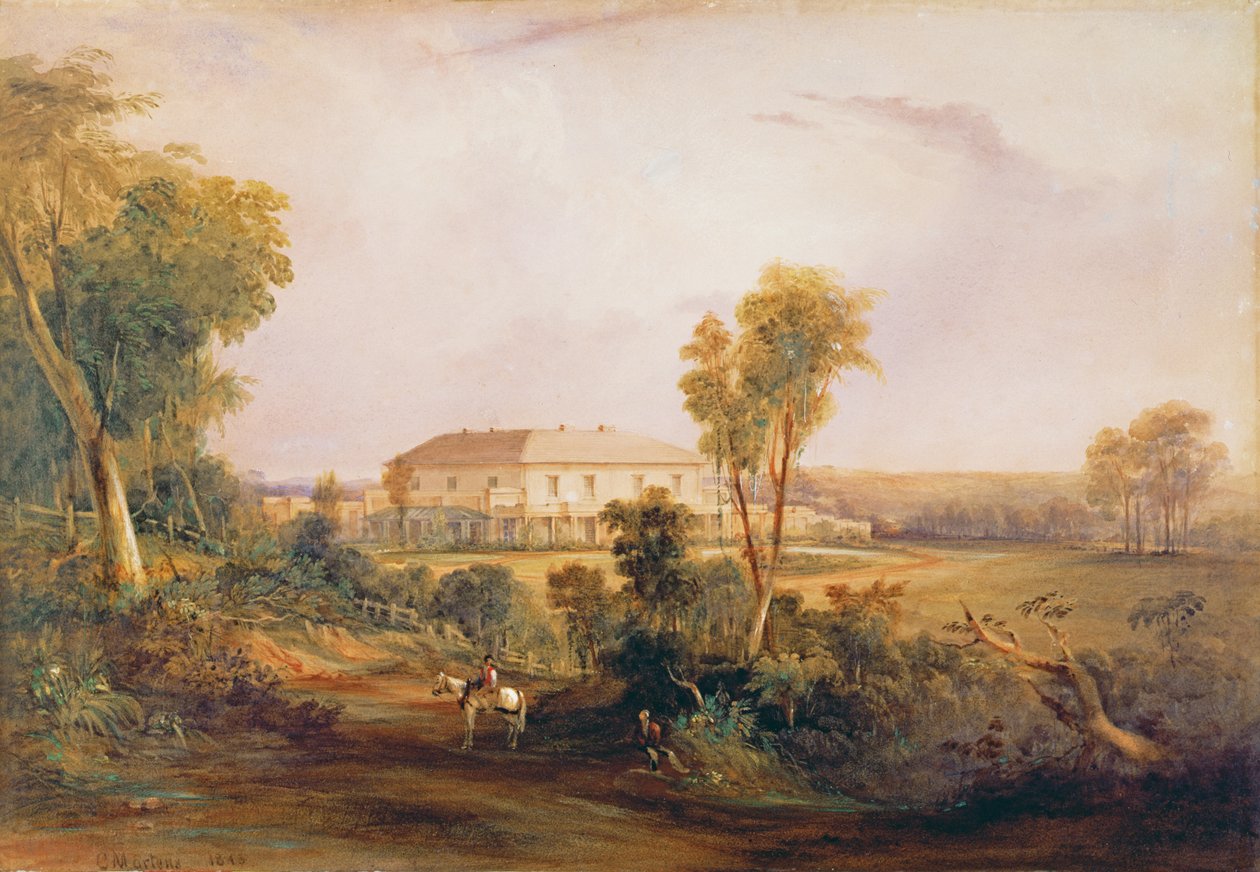 Casa Camden Park, hogar de John MacArthur (1767-1834), 1843 de Conrad Martens