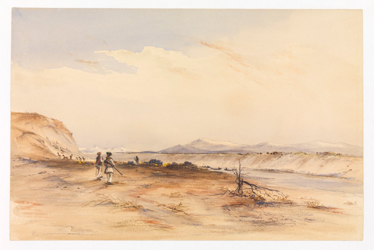 Caza en el río Santa Cruz, c.1878 (acuarela) de Conrad Martens
