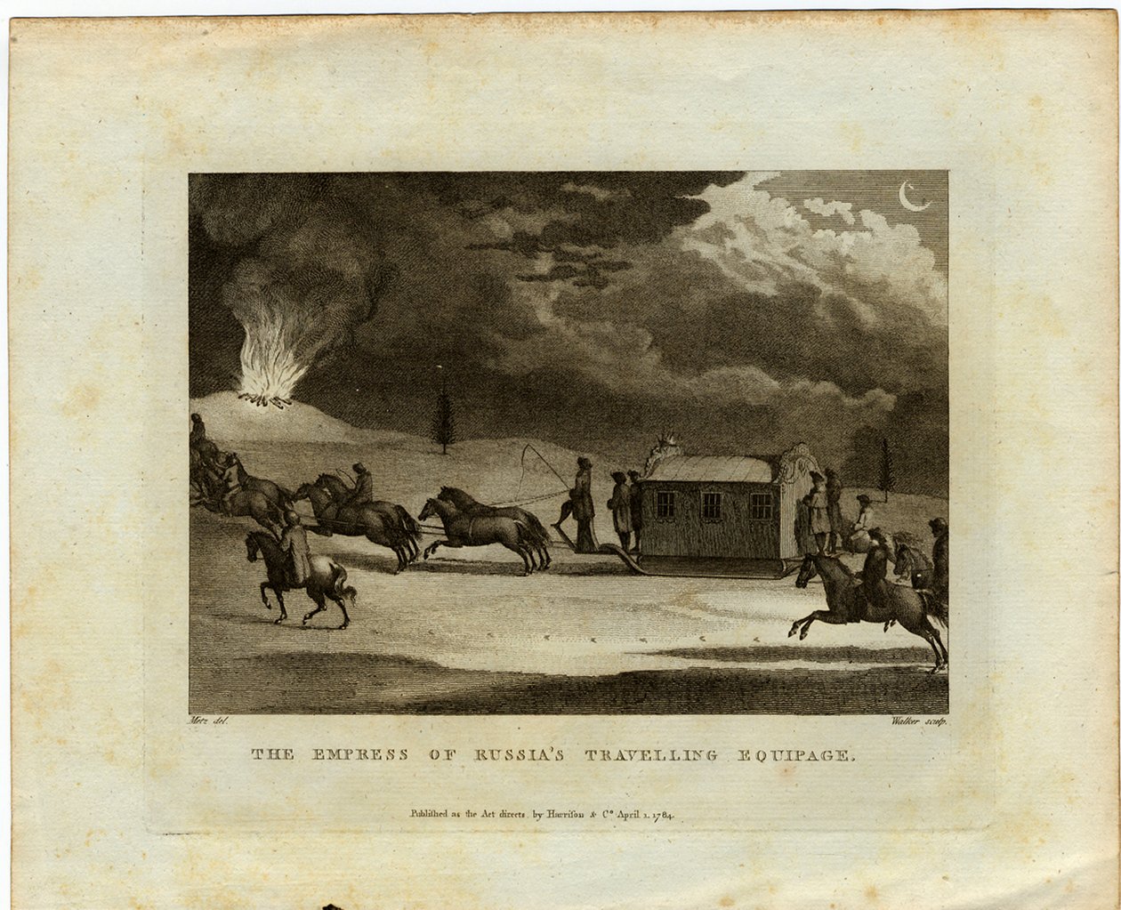 La Emperatriz de Rusia viajando por el país, 1784 de Conrad Martin Metz